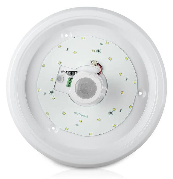 V-TAC 12W mennyezeti LED lámpa, mozgásérzékelővel, hideg fehér - SKU 21809