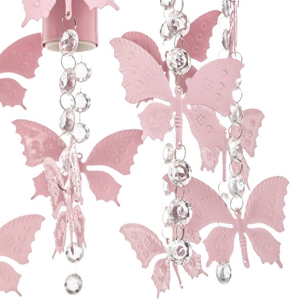 Eko-Light Angelica mennyezeti világítás rózsaszínben, pillangókkal, dimmelhető, Lila / pink / rózsaszín, Gyermekszoba, fém, Fiatalos életstílus