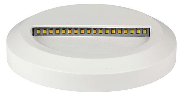 V-TAC 2W fehér LED lépcsővilágítás, kerek, IP65, meleg fehér - SKU 211315