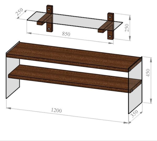 TV-állvány, 120 cm – TV101