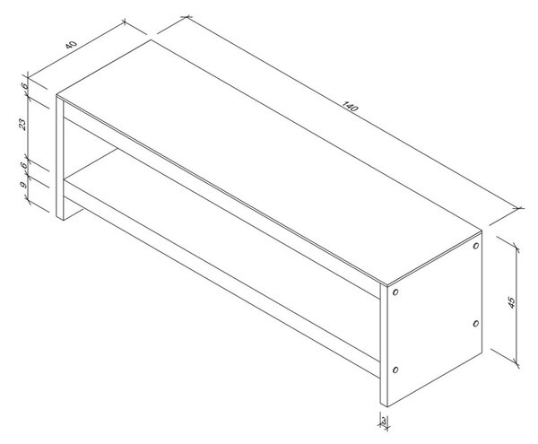 TV-állvány, 140 cm – TV301