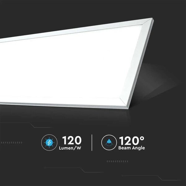 V-TAC LED panel hideg fehér 29W 120 x 30cm, 137 Lm/W - SKU 216258