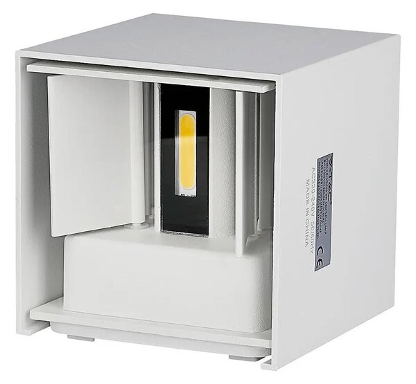 V-TAC 5W kültéri, fehér, szögletes, fali LED lámpa meleg fehér - SKU 217079