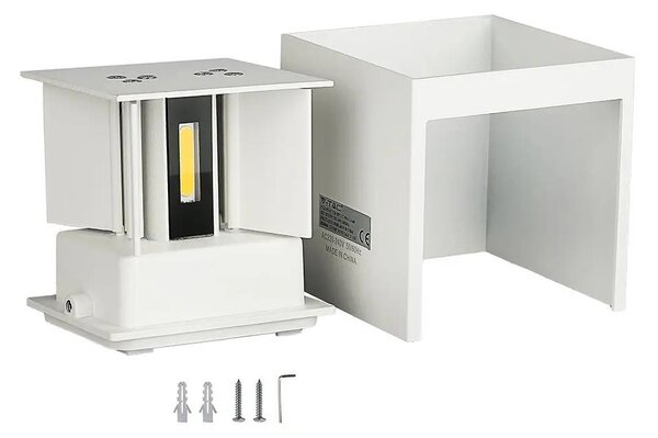 V-TAC 5W kültéri, fehér, szögletes, fali LED lámpa meleg fehér - SKU 217079