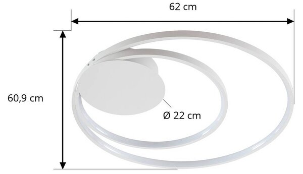 Lindby Nerwin LED mennyezeti lámpa, kerek, fehér, dimmelhető, Fehér / opál, Nappali / Étkező, Alumínium, Modern