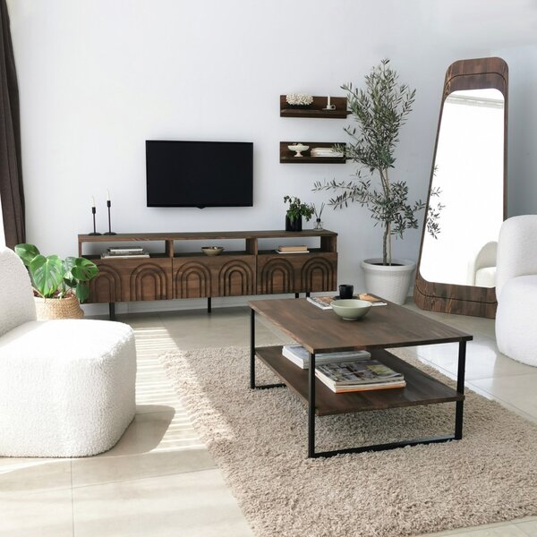 Helen fém TV-állvány, dió, 50 cm
