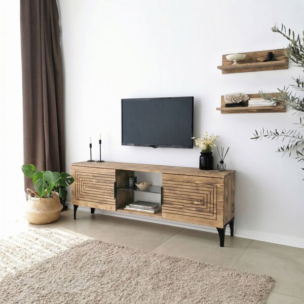 Joanne fém TV-állvány, tölgy, 50 cm