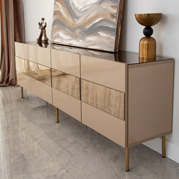 Leon TV-állvány, bronz-arany, 180 cm