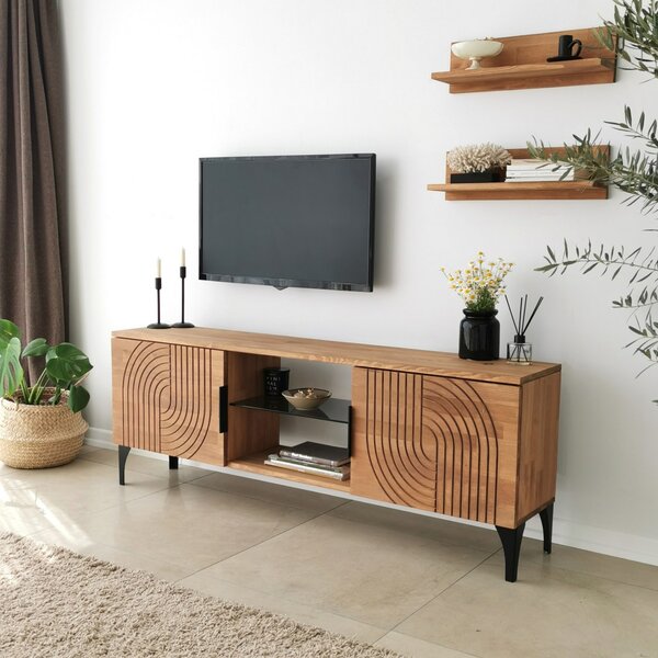 Lidya fém TV-állvány, tölgy, 50 cm