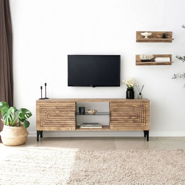 Joanne fém TV-állvány, tölgy, 50 cm