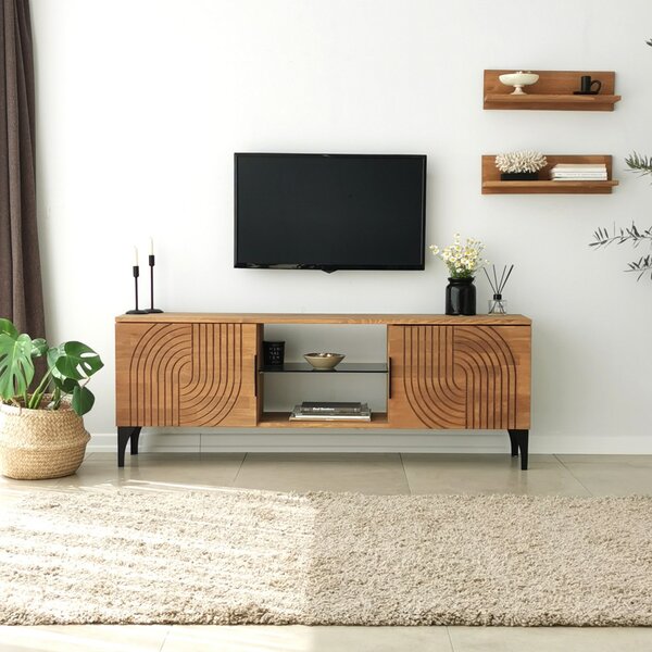 Lidya fém TV-állvány, tölgy, 50 cm