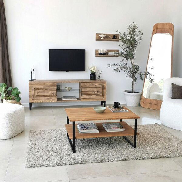 Joanne fém TV-állvány, tölgy, 50 cm