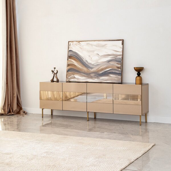 Leon TV-állvány, bronz-arany, 180 cm