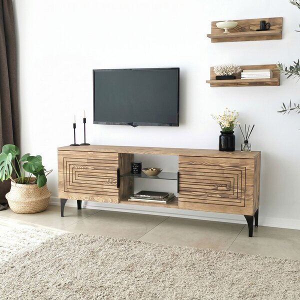 Joanne fém TV-állvány, tölgy, 50 cm