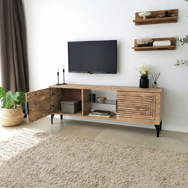 Joanne fém TV-állvány, tölgy, 50 cm