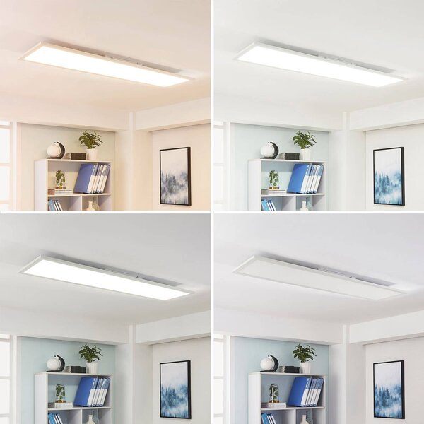 Arcchio Lysander LED panel, CCT, 119cm, 55W, fehér, dimmelhető, Fehér / opál, Dolgozószoba / Iroda, Alumínium