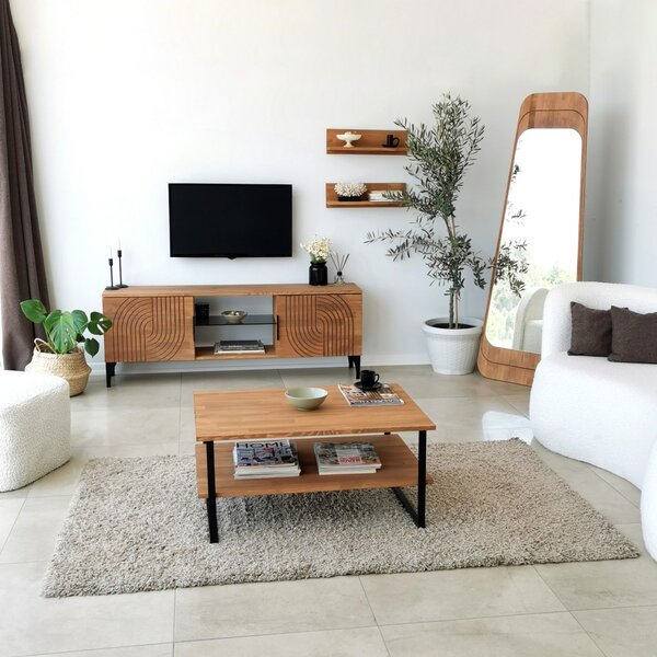Lidya fém TV-állvány, tölgy, 50 cm