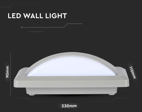 V-TAC 12W kültéri fali LED lámpa meleg fehér - SKU 218245