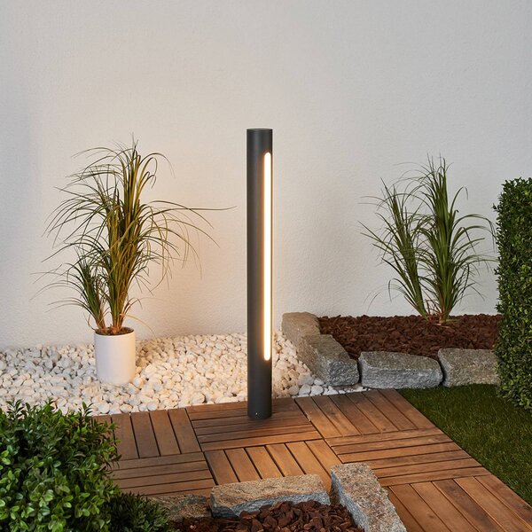 Lucande Tomas LED-es kivetítő lámpa, 75 cm, sötétszürke, IP54, Alu / szürke / cink, Alumínium, Modern