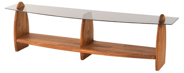 Surf üveg TV-állvány, gesztenye-füstszürke, 160 cm