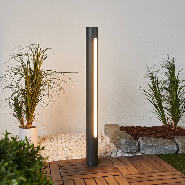 Lucande Tomas LED-es kivetítő lámpa, 75 cm, sötétszürke, IP54, Alu / szürke / cink, Alumínium, Modern