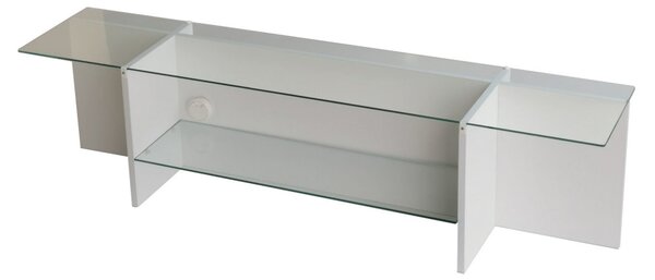 Escape üveg TV-állvány, fehér, 158 cm