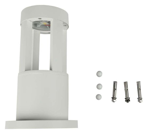 V-TAC 10W kültéri COB LED lámpa oszlop 25 cm, természetes fehér, fehér házzal - SKU 8317
