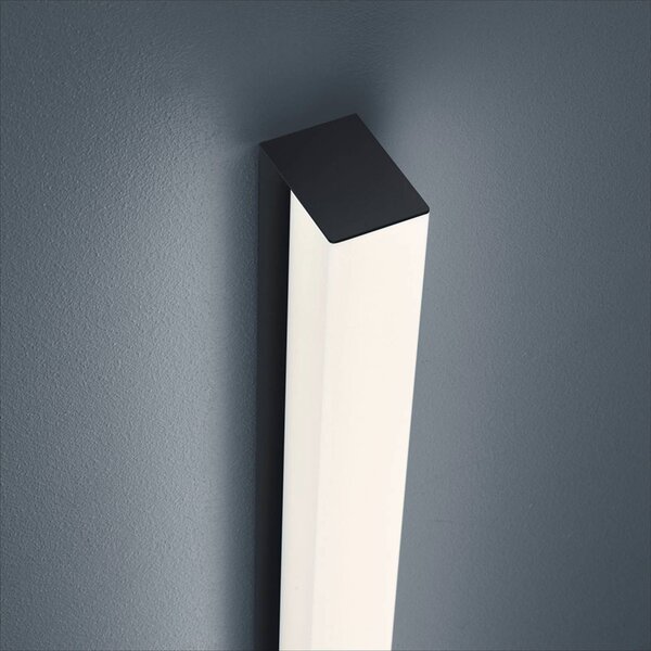 Helestra Lado LED tükör lámpa fekete 120 cm, Fekete, Fürdőszoba, fém, Modern