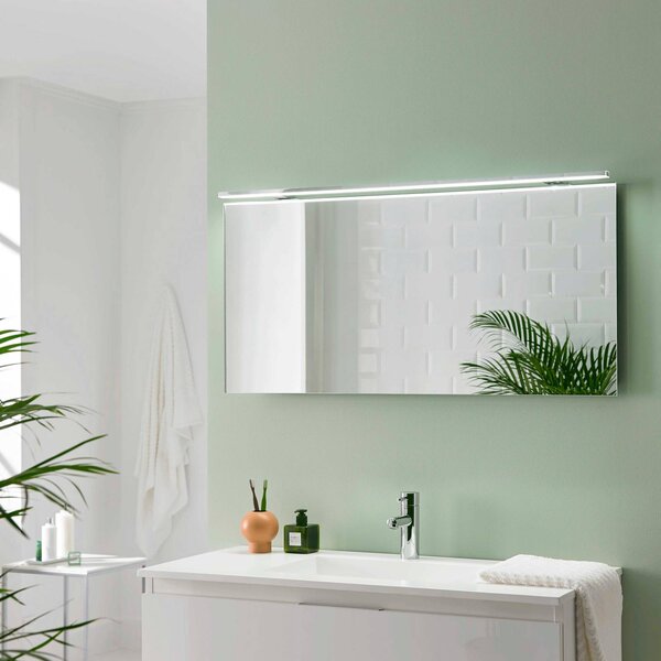 Ebir Esther 2 LED-es tükörvilágítás, króm, szélesség 120 cm, Króm / ezüst, Fürdőszoba, Műanyag, Modern
