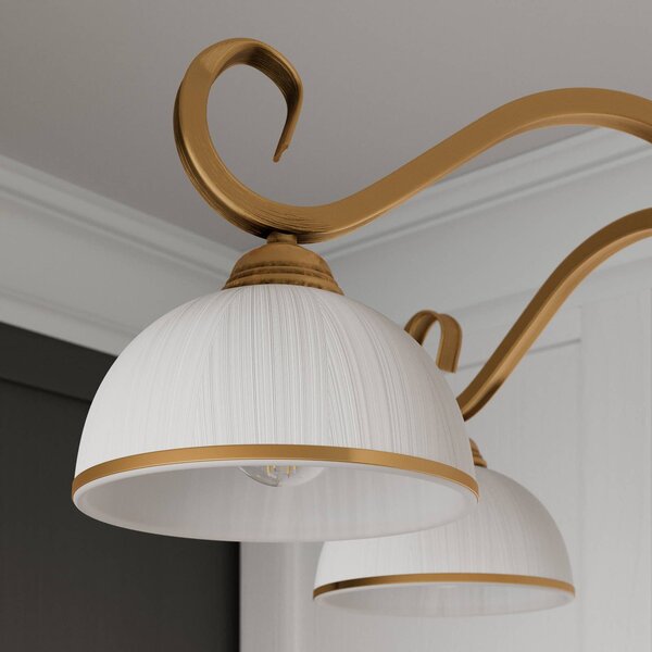 EMIBIG LIGHTING Wivara 5 függő világítás, izzós, arany, dimmelhető, Sárgaréz / arany, Nappali / Étkező, fém, Antik