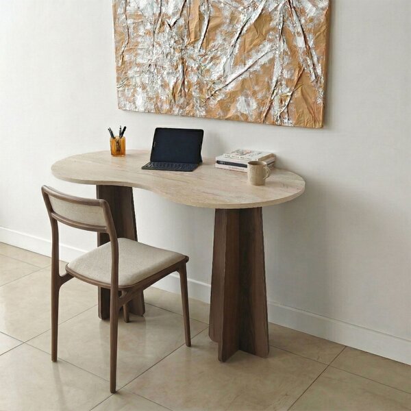 Infini íróasztal, travertin-dió, 120 cm