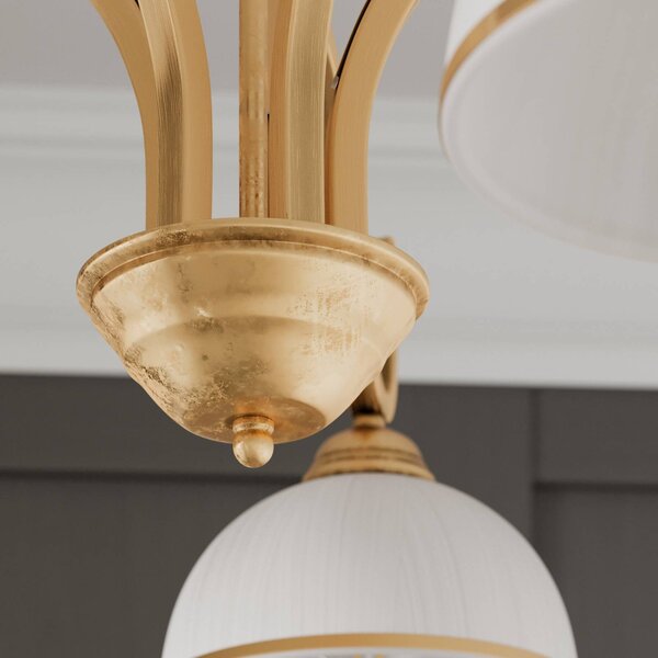 EMIBIG LIGHTING Wivara 5 függő világítás, izzós, arany, dimmelhető, Sárgaréz / arany, Nappali / Étkező, fém, Antik