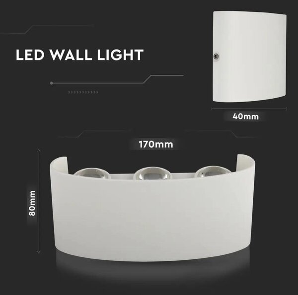 V-TAC 5W kültéri homokfehér fali LED lámpa meleg fehér - SKU 218613