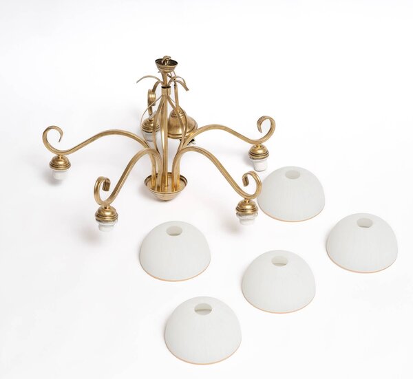 EMIBIG LIGHTING Wivara 5 függő világítás, izzós, arany, dimmelhető, Sárgaréz / arany, Nappali / Étkező, fém, Antik