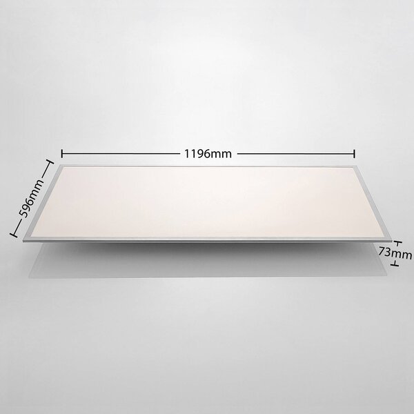 Lindby LED panel Stenley, CCT, 120 cm x 60 cm, dimmelhető, dimmelhető, Fehér / opál, Konyha, Műanyag, Modern