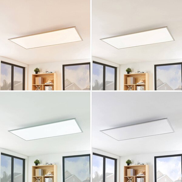 Lindby LED panel Stenley, CCT, 120 cm x 60 cm, dimmelhető, dimmelhető, Fehér / opál, Konyha, Műanyag, Modern