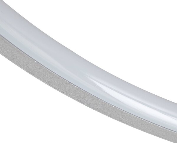 Lindby Nerwin LED mennyezeti lámpa, 65 cm, kerek, alumínium/króm, dimmelhető, Alu / szürke / cink, Nappali / Étkező, Alumínium, Modern
