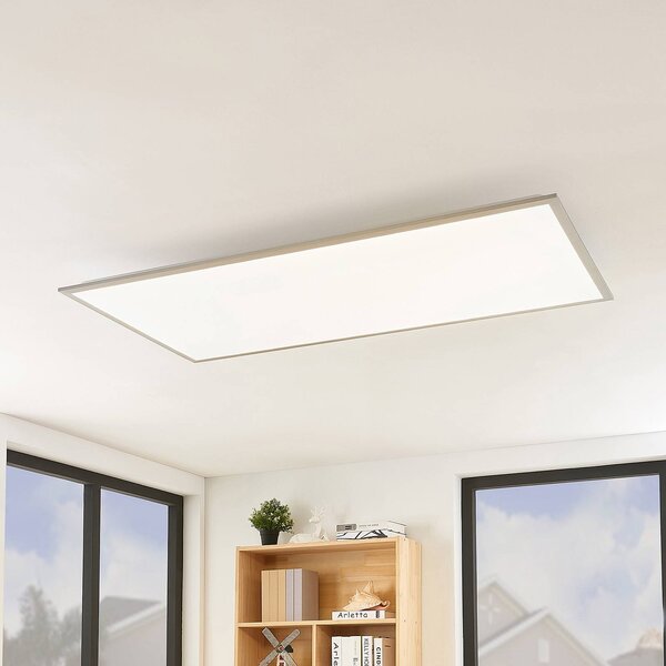 Lindby LED panel Stenley, CCT, 120 cm x 60 cm, dimmelhető, dimmelhető, Fehér / opál, Konyha, Műanyag, Modern