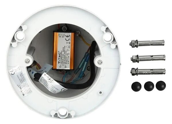 V-TAC 10W kültéri LED lámpa oszlop 80 cm, hideg fehér, fehér házzal - SKU 8327