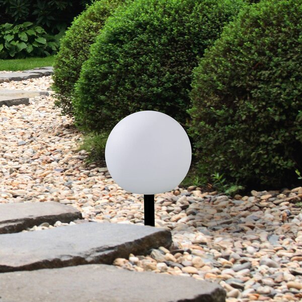 Lindby LED napelemes lámpák Lago, RGBW, 3 darabos szett, gömbök, földi, Fehér / opál, Műanyag, Modern