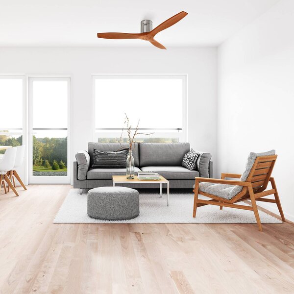 LEDS-C4 Mennyezeti ventilátor Stem fa lapátokkal, sötét, Sötét fa, Nappali / Étkező, Fa, Modern