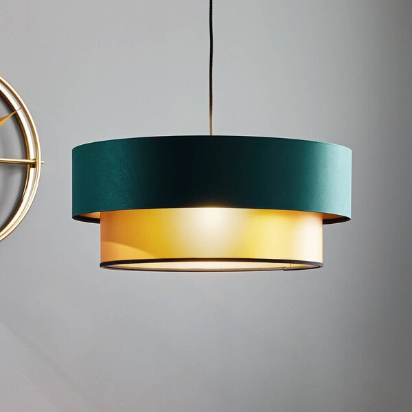 Maco Design Dorina függőlámpa, zöld/arany Ø 50cm, dimmelhető, Zöld, Nappali / Étkező, Műanyag, Modern