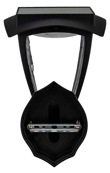 V-TAC 2W napelemes LED fali lámpa, IP65, meleg - hideg fehér fénnyel, matt fekete házzal - SKU 2892