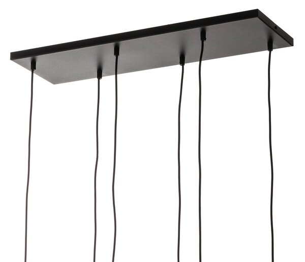 EMIBIG LIGHTING Lógó világítás Glassy, 6 izzós, grafit/borostyán/tiszta, üveg, 75 cm, dimmelhető, Fekete, Nappali / Étkező, Üveg, Modern