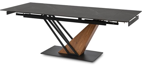 JAKS Összecsukható asztal Rex 160 - 220 cm diófa fekete márvány