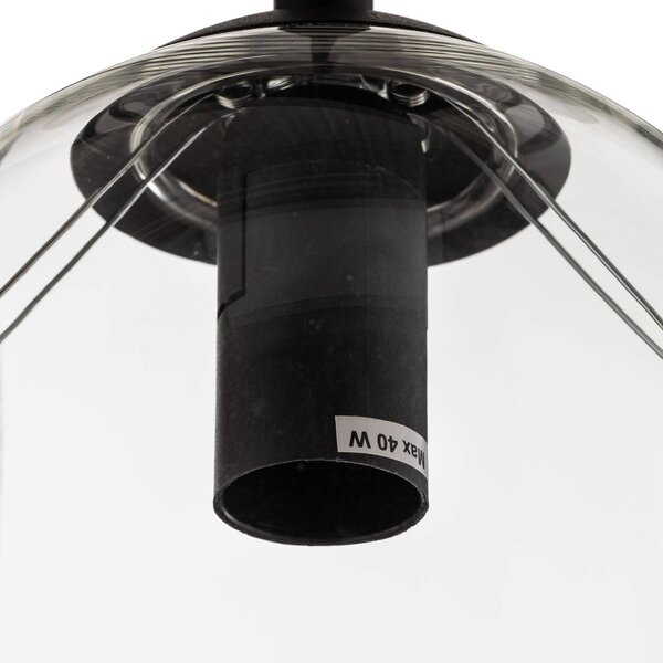 EMIBIG LIGHTING Lógó világítás Glassy, 6 izzós, grafit/borostyán/tiszta, üveg, 75 cm, dimmelhető, Fekete, Nappali / Étkező, Üveg, Modern