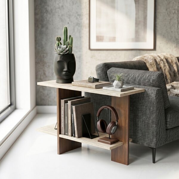 Essenziale - Travertine, Walnut