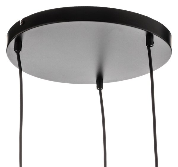 EMIBIG LIGHTING Starla függő lámpa, üveg grafit/borostyán/átlátszó, 3 izzós, kerek, dimmelhető, Fekete, Nappali / Étkező, Üveg, Modern