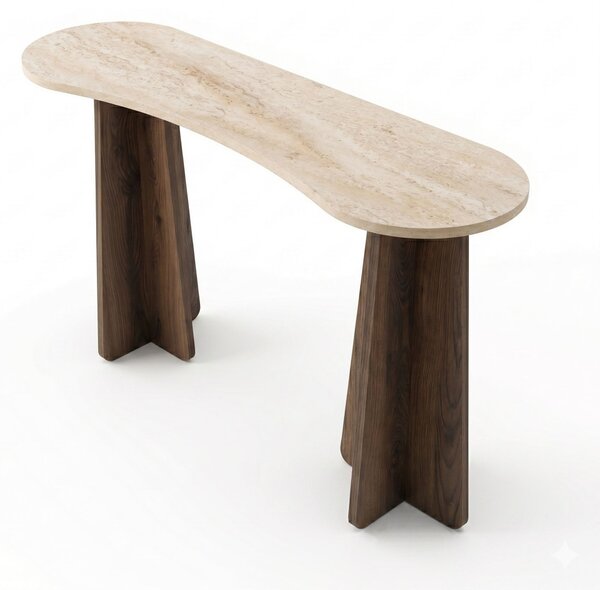Zen komód, travertin-dió, 120 cm