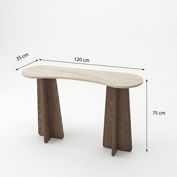 Zen komód, travertin-dió, 120 cm